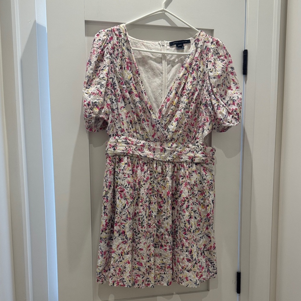 French Connection Floral Mini Dress - Pink and White
